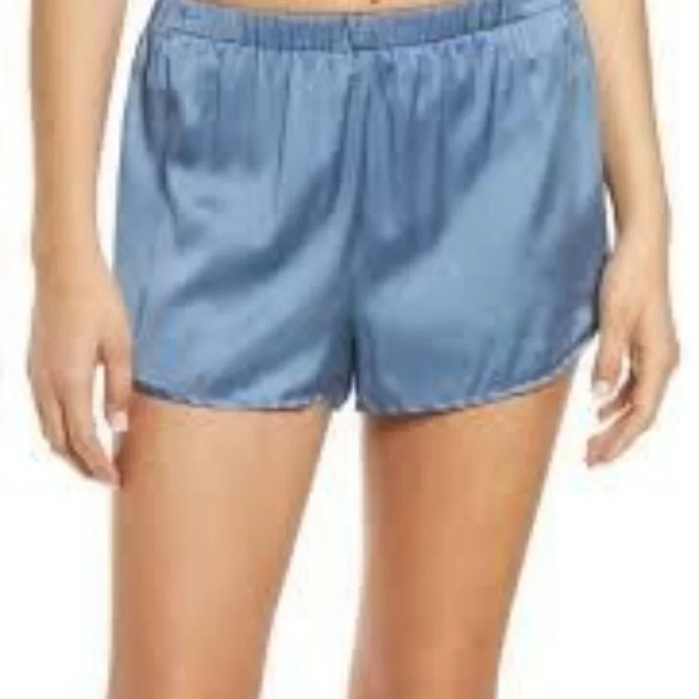 SKIMS ARCTIC BLUE SILK SLEEP TAP SHORTS | SIZE 2X | MSRP $78 | NWT - Picture 1 of 1